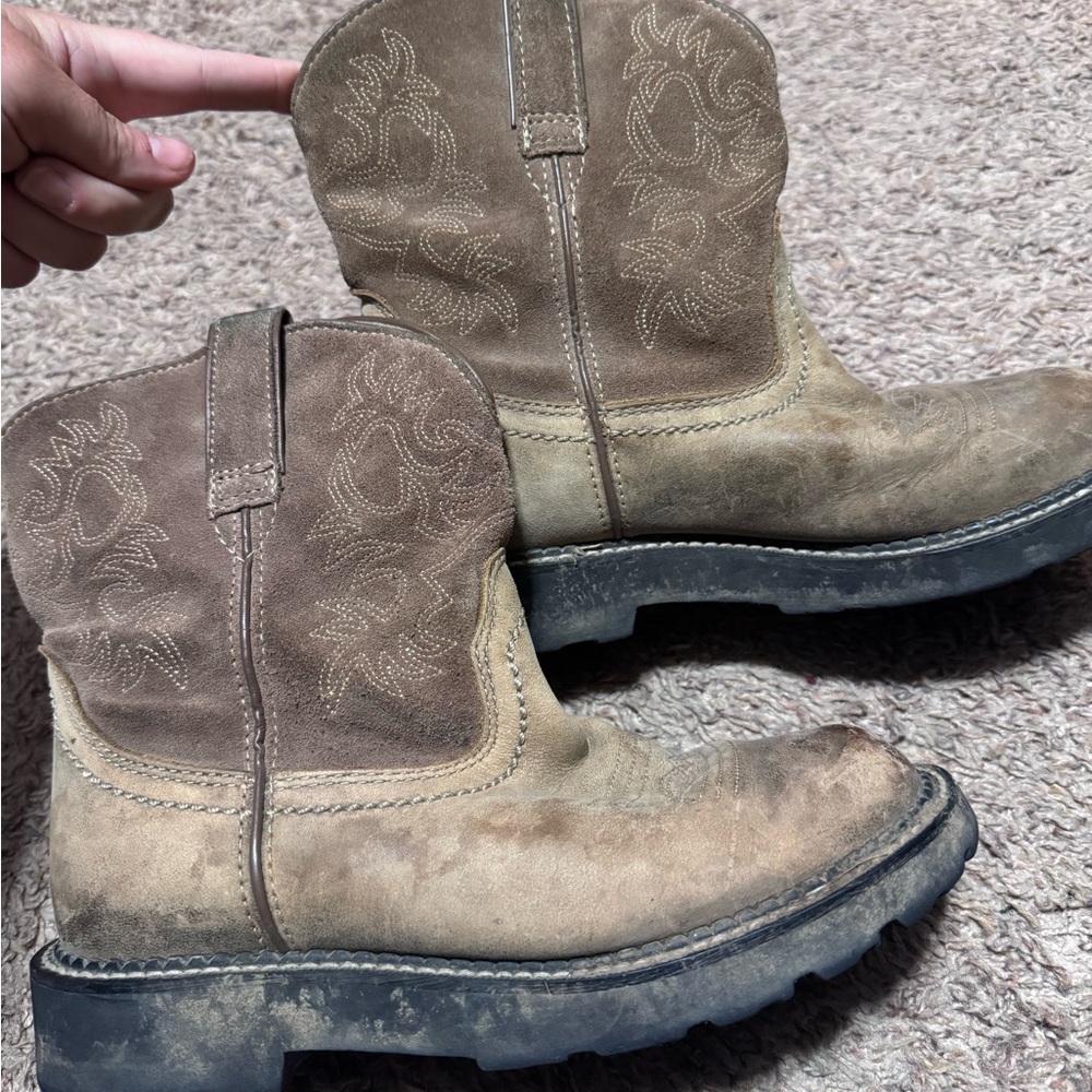 Ariat Tan Leather Cowboy Boots